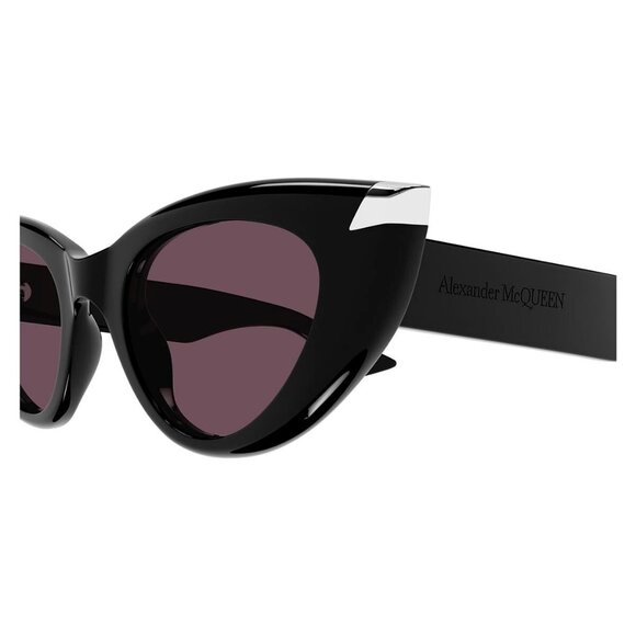 New ALEXANDER MCQUEEN Black Cat Eye AM0442S 002 Sunglasses Women - Picture 3 of 4
